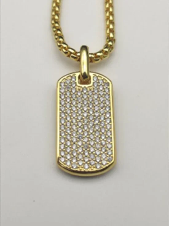 🔶David's Cool and Chic Full Diamond Military Tag Necklace💫 - Picture 8 of 8
